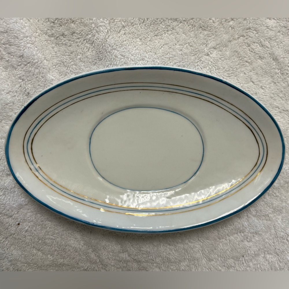 Vintage bone china short platter from Portugal.